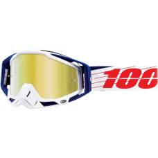 ОЧКИ (МАСКА) 100% (26012514) внедорожное белый золотистый RC BIBL/ GL MIR RACECRAFT BIBAL W/ MIRROR