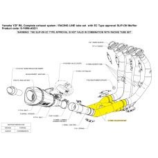 глушитель AKRAPOVIC (18120284) YZ-F R6 титан COLLECTOR SS - 09 COLLECTOR