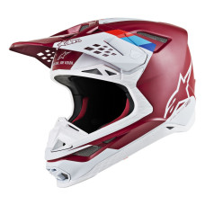 ШЛЕМ Alpinestars (01106163) супермото белый красный SM8 CONT / S