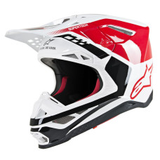 ШЛЕМ Alpinestars (01106179) супермото белый красный SM8 TRIPLE / 2X SM8 TRP / 2X