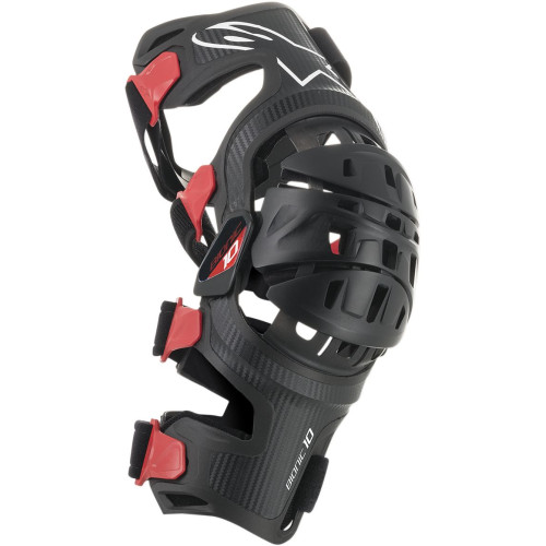 НАКОЛЕННИКИ (БРЕЙСЫ) Alpinestars (27040479) чёрный красный BIO-10 R S BIONIC-10 CARBONRIGHT / SMALL