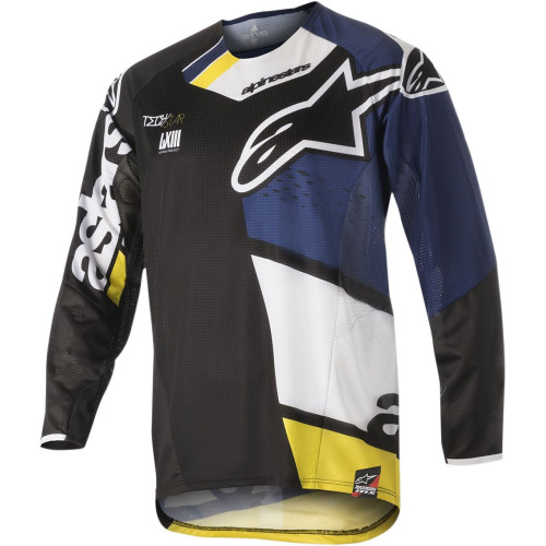ДЖЕРСИ Alpinestars (29104589) внедорожное жёлтый чёрный белый синий супермото S8 TECH-FAC B/W/Y SM TECHSTAR FACTORY S8 /DARK // SMALL