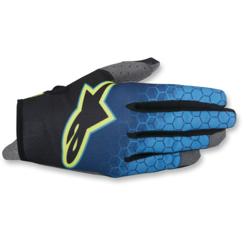 ПЕРЧАТКИ Alpinestars (33304074) жёлтый синий супермото S7 FLIGHT B/C/Y SM RADAR FLIGHT S7 CUFF S DARK /CYAN/ FLUO