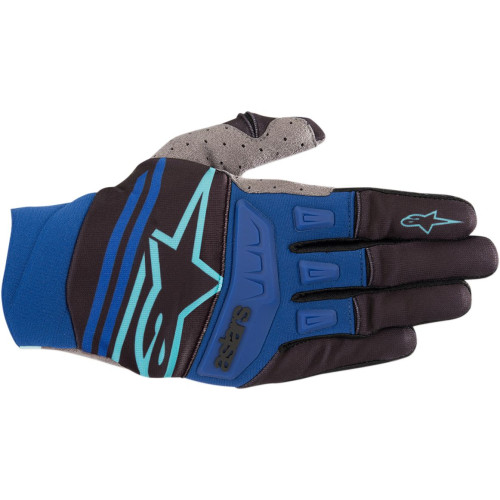 ПЕРЧАТКИ Alpinestars (33305352) чёрный синий супермото S9 T-STAR B/TQ/B SM TECHSTAR S9 /TURQUOISE/ SMALL