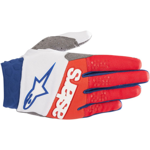 ПЕРЧАТКИ Alpinestars (33305502) белый синий супермото красный S9 RACEFEN W/R/B SM RACEFEND S9 // SMALL