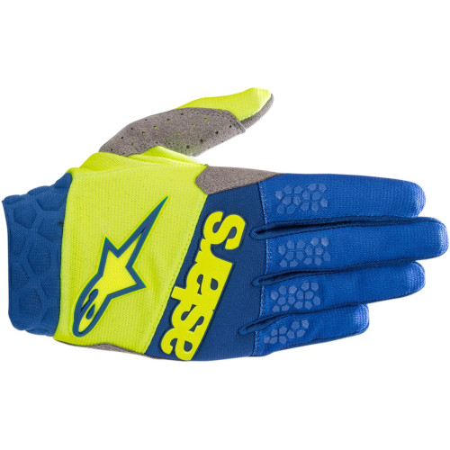 ПЕРЧАТКИ Alpinestars (33305522) жёлтый синий супермото S9 RACEFEN / SM RACEFEND S9 / SMALL