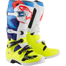 МОТОБОТЫ Alpinestars (34101844) внедорожное жёлтый белый синий T7 FL///CY 10 TECH 7 ///CYAN 10