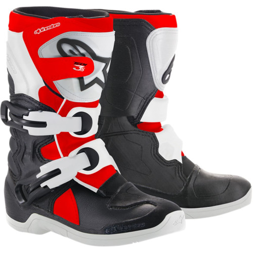 МОТОБОТЫ Alpinestars (34110387) внедорожное чёрный белый красный T3S KIDS // 10 KIDS TECH 3S // 10