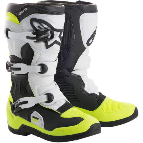 МОТОБОТЫ Alpinestars (34110413) внедорожное жёлтый чёрный подростковый белый T3S // 4 TECH 3S // 4