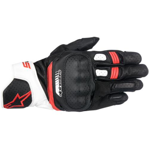 ПЕРЧАТКИ Alpinestars (33013047) чёрный белый длинный красный SP-5 B/W/R 3X SP-5 PERFORMANCE LEATHER // 3X-LARGE
