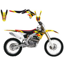НАКЛЕЙКИ + ЧЕХОЛ СИДУШКИ Blackbird Racing (43024285) RM-Z 450 жёлтый чёрный красный набор(комплект) DREAM 3 GRAPHIC + //