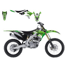 НАКЛЕЙКИ + ЧЕХОЛ СИДУШКИ Blackbird Racing (43024300) KX-F 250 чёрный зелёный белый набор(комплект) DREAM 3 GRAPHIC + //