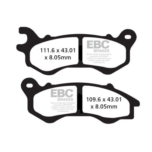 ТОРМОЗНЫЕ КОЛОДКИ Ebc (17200599) карбон SFAC SERIES FIBER