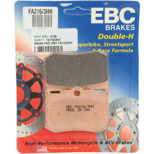 ТОРМОЗНЫЕ КОЛОДКИ Ebc (17210139) SINT FA216/3HH FA-HH SERIES SINTERED METAL