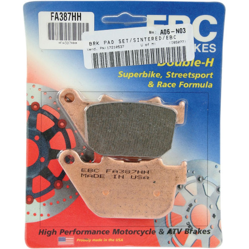 ТОРМОЗНЫЕ КОЛОДКИ Ebc (17210537) SINT FA387HH FA-HH SERIES SINTERED METAL