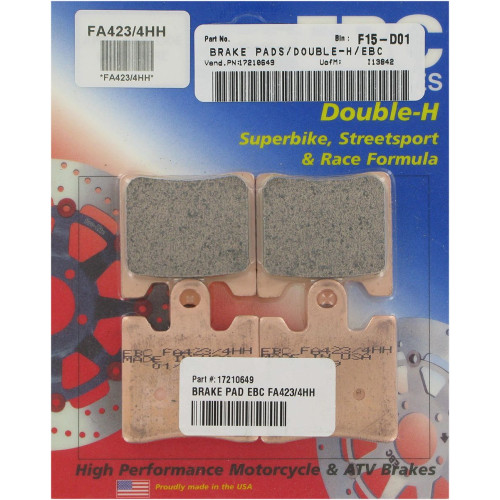 ТОРМОЗНЫЕ КОЛОДКИ Ebc (17210649) FA423/4HH FA-HH SERIES SINTERED METAL