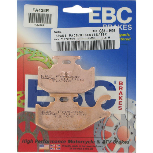 ТОРМОЗНЫЕ КОЛОДКИ Ebc (17210736) FA428R FA-R SERIES SINTERED METAL ТОРМОЗНЫЕ КОЛОДКИ Ebc (17210736) FA428R FA-R SERIES SINTERED METAL