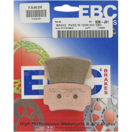 ТОРМОЗНЫЕ КОЛОДКИ Ebc (17210810) FA463R FA-R SERIES SINTERED METAL