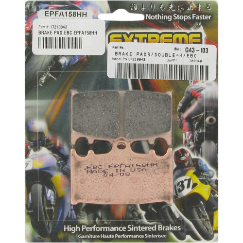 ТОРМОЗНЫЕ КОЛОДКИ Ebc (17210845) EPFA185HH EPFA-HH SERIES SINTERED METAL