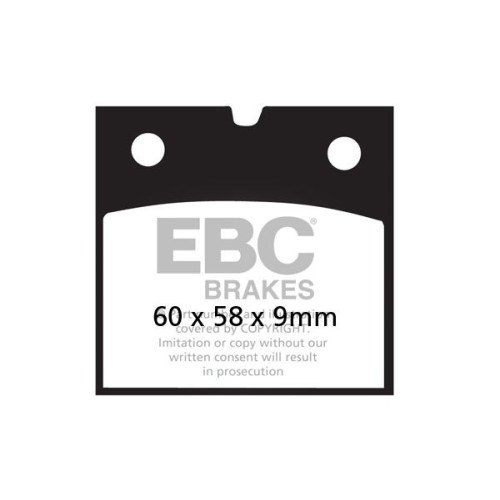 ТОРМОЗНЫЕ КОЛОДКИ Ebc (17211962) SEMI-SINTER TOURING FA-V SERIES SINTERED METAL/ORGANIC COMPOUND