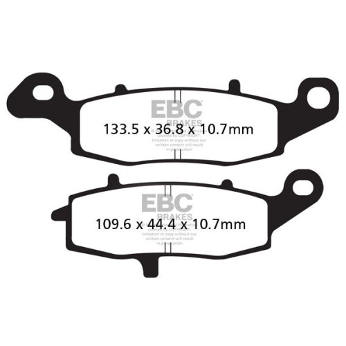 ТОРМОЗНЫЕ КОЛОДКИ Ebc (17211972) SEMI-SINTER TOURING FA-V SERIES SINTERED METAL/ORGANIC COMPOUND