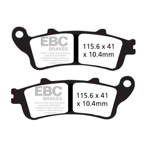 ТОРМОЗНЫЕ КОЛОДКИ Ebc (17211974) SEMI-SINTER TOURING FA-V SERIES SINTERED METAL/ORGANIC COMPOUND