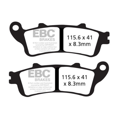 ТОРМОЗНЫЕ КОЛОДКИ Ebc (17211975) SEMI-SINTER TOURING FA-V SERIES SINTERED METAL/ORGANIC COMPOUND