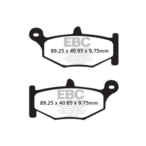 ТОРМОЗНЫЕ КОЛОДКИ Ebc (17211980) SEMI-SINTER TOURING FA-V SERIES SINTERED METAL/ORGANIC COMPOUND