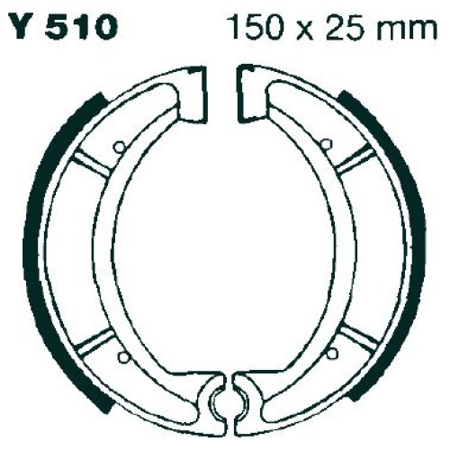 ТОРМОЗНЫЕ КОЛОДКИ (БАШМАК) БАРАБАННОГО ТИПА Ebc (17230296) - PE Y510G WATER GROOVED SERIES ORGANIC