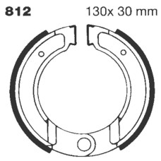 ТОРМОЗНЫЕ КОЛОДКИ (БАШМАК) БАРАБАННОГО ТИПА Ebc (17230304) - PE 812G WATER GROOVED SERIES ORGANIC