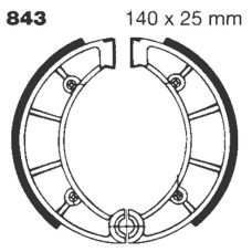 ТОРМОЗНЫЕ КОЛОДКИ (БАШМАК) БАРАБАННОГО ТИПА Ebc (17230311) - PE 843G WATER GROOVED SERIES ORGANIC