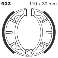 ТОРМОЗНЫЕ КОЛОДКИ (БАШМАК) БАРАБАННОГО ТИПА Ebc (17230314) - PE 933G WATER GROOVED SERIES ORGANIC
