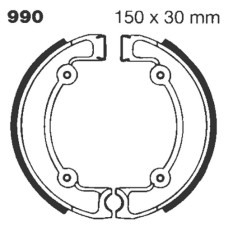 ТОРМОЗНЫЕ КОЛОДКИ (БАШМАК) БАРАБАННОГО ТИПА Ebc (17230315) - PE 990G WATER GROOVED SERIES ORGANIC