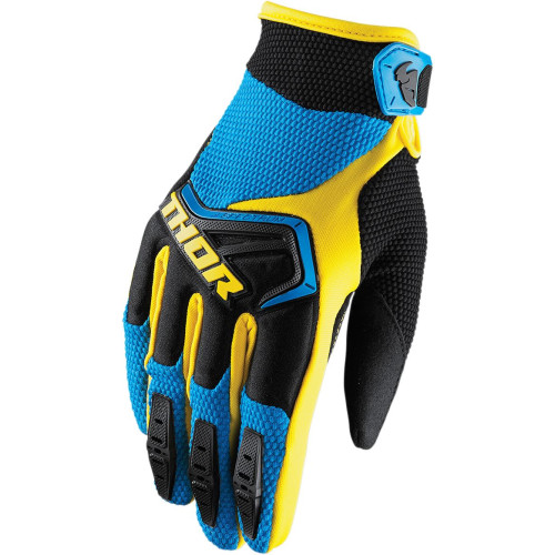 ПЕРЧАТКИ THOR (33321197) внедорожное жёлтый подростковый чёрный синий S8Y SPECT / 2XS SPECTRUM S8Y // 2X-SMALL