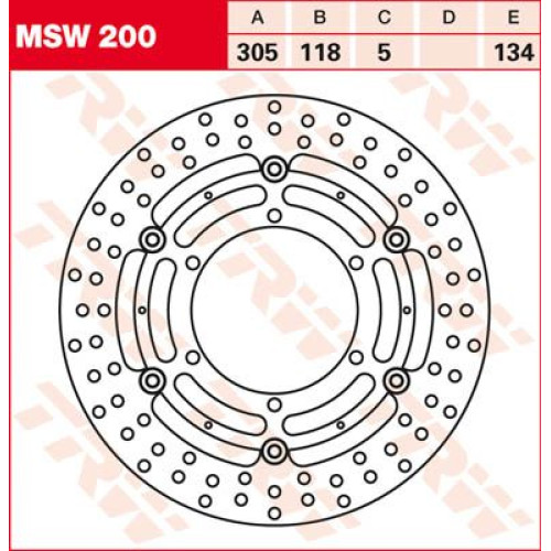 ТОРМОЗНОЙ ДИСК TRW (17100917) плавающий диск MSW200 -DESIGN