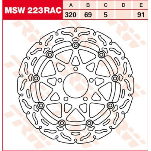 ТОРМОЗНОЙ ДИСК TRW (17100940) плавающий диск MSW223RAC RAC-DESIGN
