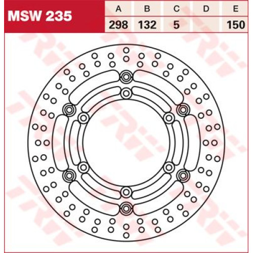 ТОРМОЗНОЙ ДИСК TRW (17100945) плавающий диск MSW235 -DESIGN