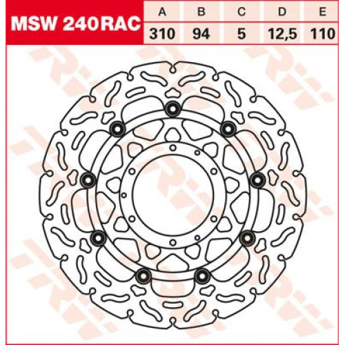 ТОРМОЗНОЙ ДИСК TRW (17100947) плавающий диск MSW240RAC RAC-DESIGN