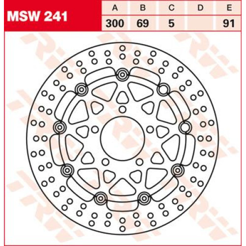 ТОРМОЗНОЙ ДИСК TRW (17100948) плавающий диск MSW241 -DESIGN