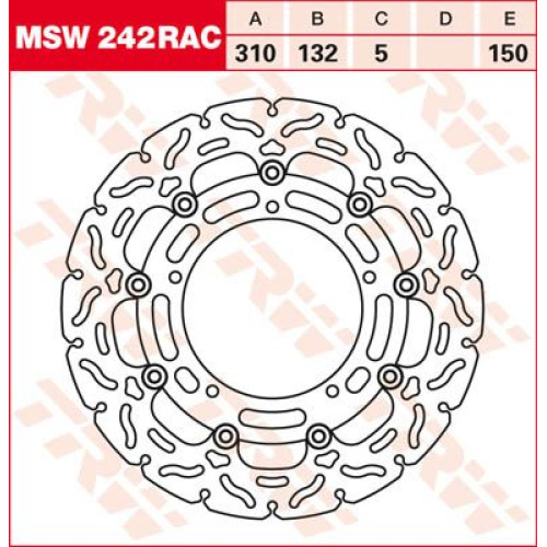 ТОРМОЗНОЙ ДИСК TRW (17100950) плавающий диск MSW242RAC RAC-DESIGN