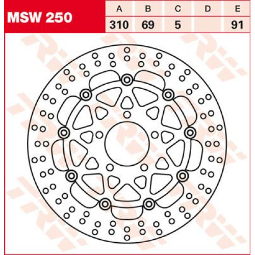 ТОРМОЗНОЙ ДИСК TRW (17100956) плавающий диск MSW250 -DESIGN