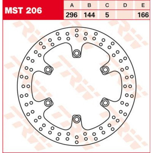 ТОРМОЗНОЙ ДИСК TRW (17100970) перёд MST206 ROUND FIXED 296