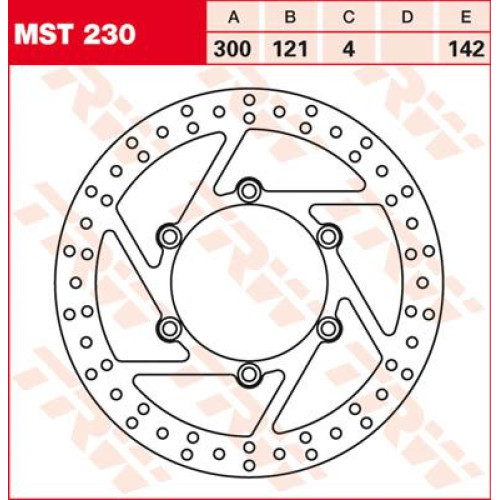 ТОРМОЗНОЙ ДИСК TRW (17100974) перёд MST230 ROUND FIXED 300