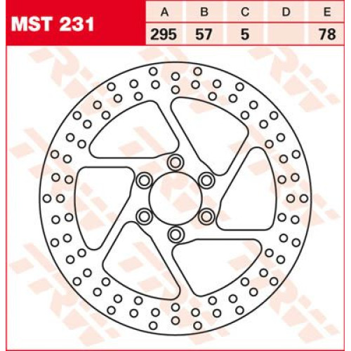 ТОРМОЗНОЙ ДИСК TRW (17100975) перёд MST231 ROUND FIXED 295