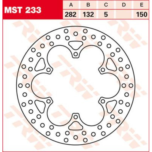ТОРМОЗНОЙ ДИСК TRW (17100977) перёд зад MST233 ROUND FIXED 282