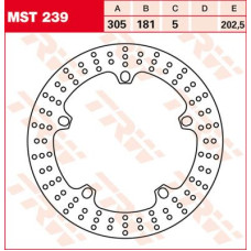 ТОРМОЗНОЙ ДИСК TRW (17100980) перёд MST239 ROUND FIXED 305