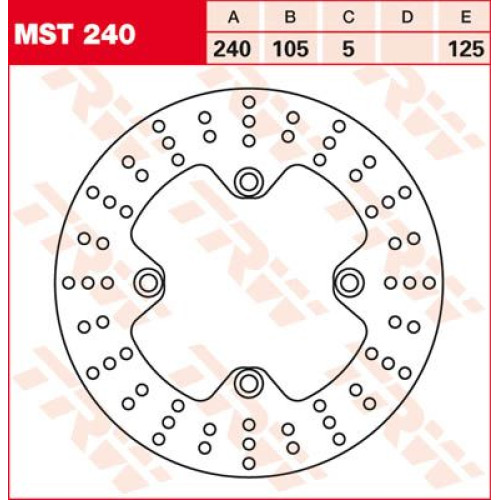 ТОРМОЗНОЙ ДИСК TRW (17100982) зад MST240 ROUND FIXED 240
