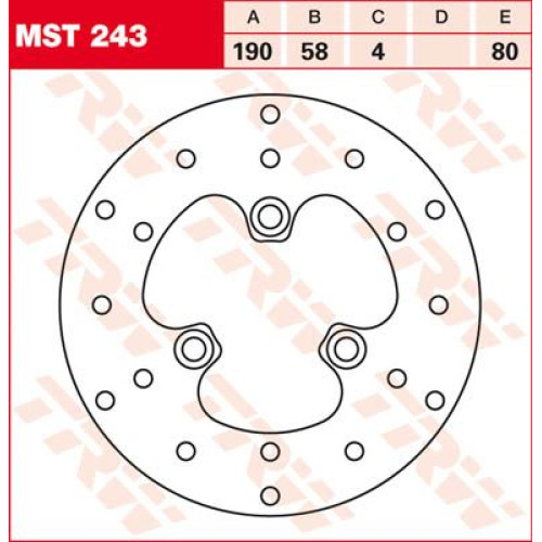 ТОРМОЗНОЙ ДИСК TRW (17100984) перёд зад MST243 ROUND FIXED 190