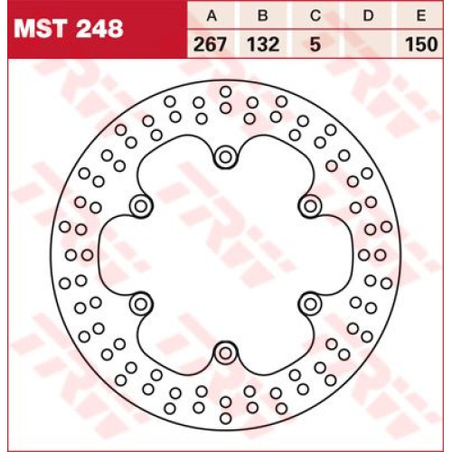 ТОРМОЗНОЙ ДИСК TRW (17100991) перёд зад MST248 ROUND FIXED 267