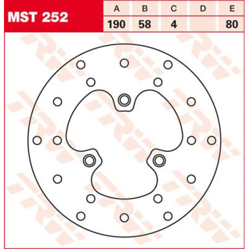 ТОРМОЗНОЙ ДИСК TRW (17100997) перёд зад MST252 ROUND FIXED 190